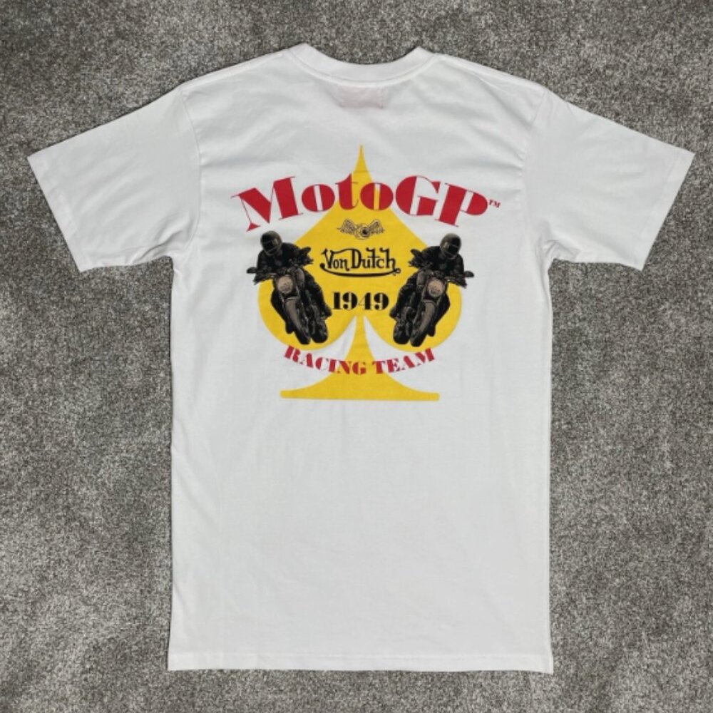 Von Dutch Motogp Men's T Shirt Tee Size Medium Spade 1919 Racing Team White
